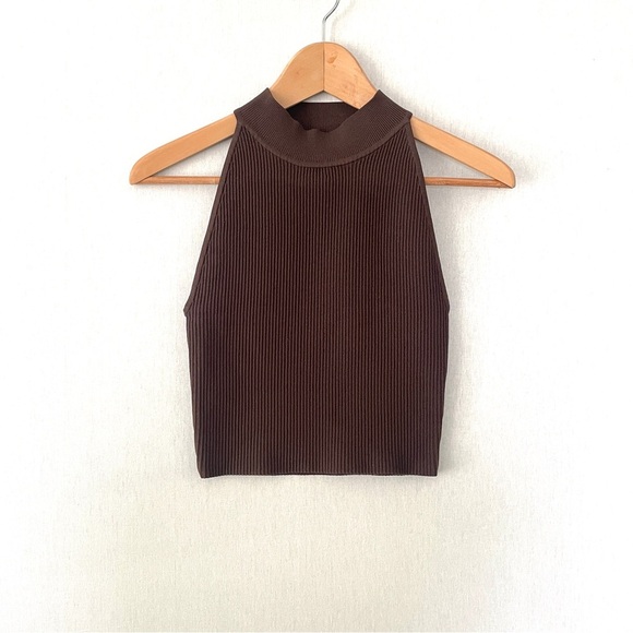 Aritzia Babaton Sculpt Knit Mockneck Halter Top - Picture 2 of 7